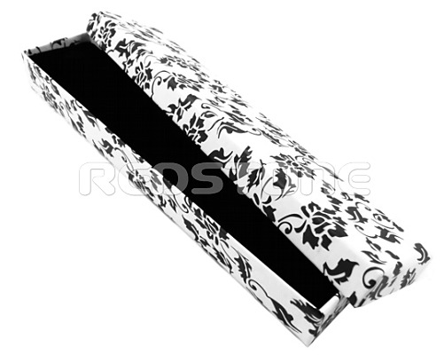 Papierová krabička - biela s čiernym vzorom