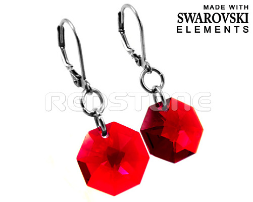Náušnice Swarovski Elements RED879