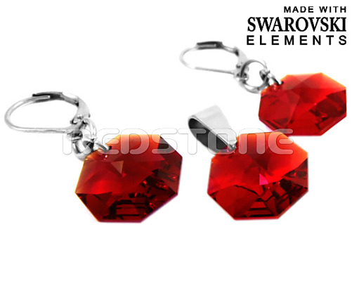 Sada Swarovski Elements RED878 